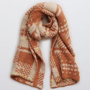 NWOT Aerie Offline Fuzzy Plaid Scarf Hazel One Size